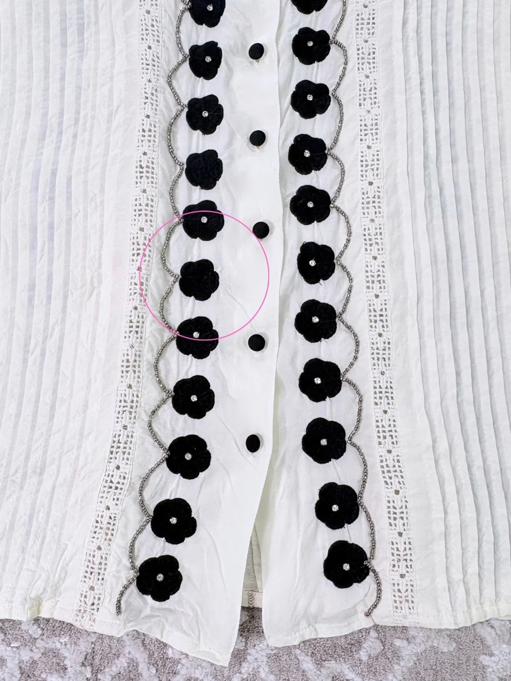 Anthropologie | Floreat Veille Embellished Lace Top